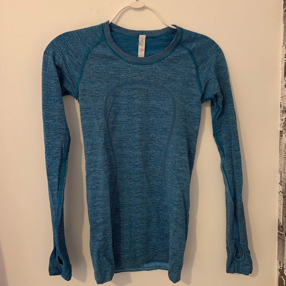 Blue Lululemon Athletic Long Sleeved Shirt